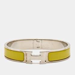 Hermes Clic H Yellow Enamel Palladium Plated Bracelet