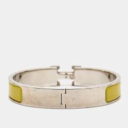 Hermes Clic H Yellow Enamel Palladium Plated Bracelet