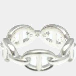 Pre Owned  Hermes Silver 925 Chaine D'ancre Ring EU 52