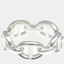 Pre Owned  Hermes Silver 925 Chaine D'ancre Ring EU 52