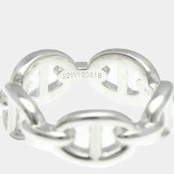 Pre Owned  Hermes Silver 925 Chaine D'ancre Ring EU 52