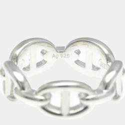 Pre Owned  Hermes Silver 925 Chaine D'ancre Ring EU 52