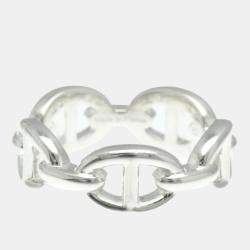 Pre Owned  Hermes Silver 925 Chaine D'ancre Ring EU 52