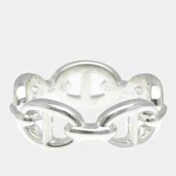 Pre Owned  Hermes Silver 925 Chaine D'ancre Ring EU 52