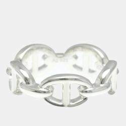 Pre Owned  Hermes Silver 925 Chaine D'ancre Ring EU 52