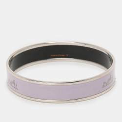 Hermès Purple Enamel Calèche Narrow Bangle Bracelet