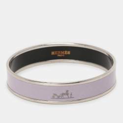 Hermès Purple Enamel Calèche Narrow Bangle Bracelet