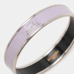 Hermès Purple Enamel Calèche Narrow Bangle Bracelet