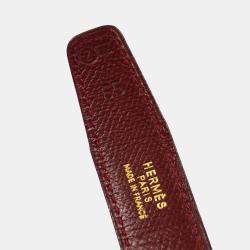 Hermes Blue Box Calf and Courchevel Leather Constance Reversible Belt