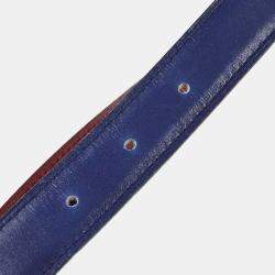 Hermes Blue Box Calf and Courchevel Leather Constance Reversible Belt