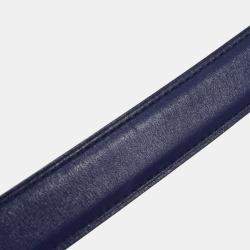 Hermes Blue Box Calf and Courchevel Leather Constance Reversible Belt