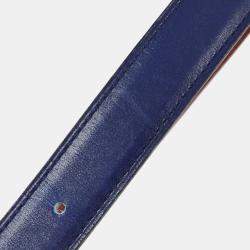 Hermes Blue Box Calf and Courchevel Leather Constance Reversible Belt