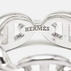 Pre Owned Hermès Chaine d'Ancre Sterling Silver 925 Ring Size 52