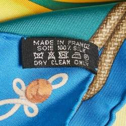 Hermès Blue/Green Brandebourgs Silk Gavroche