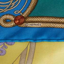 Hermès Blue/Green Brandebourgs Silk Gavroche