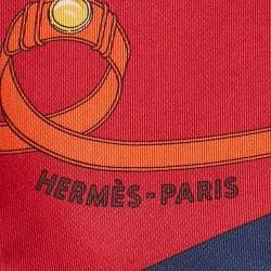 Hermès Red Printed Silk Maxi Twilly 