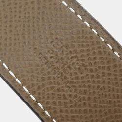 Hermes Gray Brown Epsom and Swift Leather Constance Reversible Belt Size 90