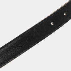 Hermes Black Box Calf Leather Constance Reversible Belt Size 70