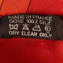 مملوكة مسبقًا Hermes Orange/Red Monte Carlo Silk Scarf