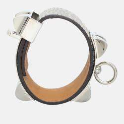 Hermes Grey Lizard Leather Collier De Chien Bracelet