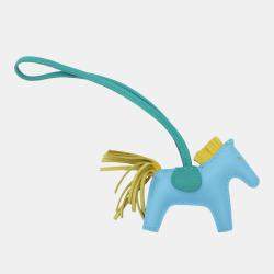 Hermes Blue Swift Calfskin Rodeo PM Charm