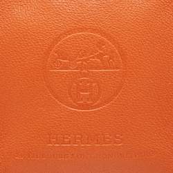 Pre Owned Hermès Orange Lambskin and Swift Leather Milo Bag Charm