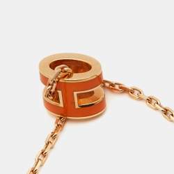 Hermès Mini Pop H Enamel Gold Plated Necklace