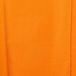 Hermès Orange H en Bias Cashmere & Silk Stole 