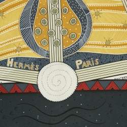 Hermès Grey/Blue Tea for Two Silk Scarf