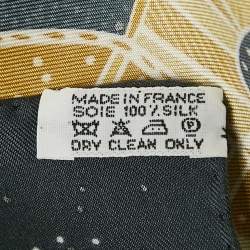 Hermès Grey/Blue Tea for Two Silk Scarf