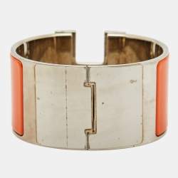 Hermès Clic Clac H Enamel Palladium Plated Extra Wide Bracelet