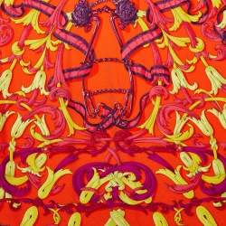 Pre Owned Hermès Orange Le Mors a La Conetable Silk Scarf