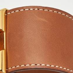 Pre Owned Hermès Collier de Chien Leather Gold Plated Bracelet