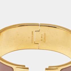 Hermes Clic Clac H Enamel Gold Plated Bracelet