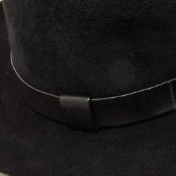Hermès Black Rabbit Felt Fedora Hat Size 59
