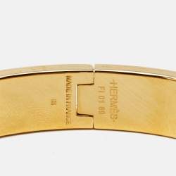 Pre Owned Hermès Clic H Panoplie Equestre Enamel Gold Plated Bracelet