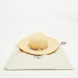 Pre Owned Hermes Cream Straw Brides De Gala Hat Size 56