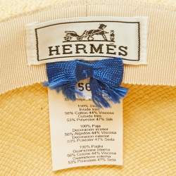 Pre Owned Hermes Cream Straw Brides De Gala Hat Size 56