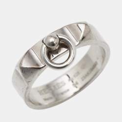 Pre Owned Hermès Collier De Chien Sterling Silver 925 Ring Size 54