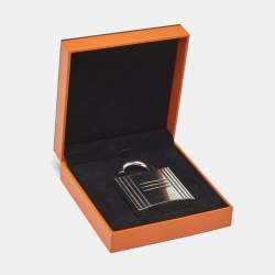 Pre Owned Hermès Padlock Silver Tone Refillable Parfum Bag Charm