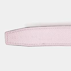 Pre Owned Hermes Rouge Coeur/Mauve Sylvestre Swift and Epsom Leather Constance Reversible Slim Belt 80 CM