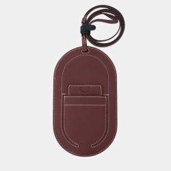 Hermes Brique Swift Leather Paddock Fer a Cheval Bag Charm