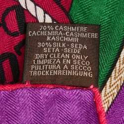 Pre Owned Hermès Multicolor Cashmere Blend Zouaves Et Dragons Scarf