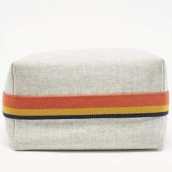 Pre Owned Hermès Gris Flanelle Canvas Large Bride-a-Brac Pouch