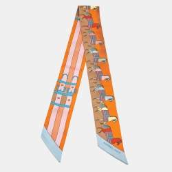Pre Owned Hermes Multicolor Rocabar Silk Twilly Scarf