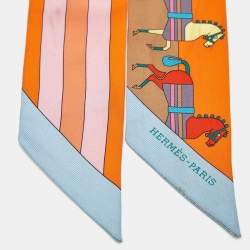 Pre Owned Hermes Multicolor Rocabar Silk Twilly Scarf
