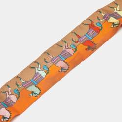 Pre Owned Hermes Multicolor Rocabar Silk Twilly Scarf