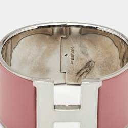 Pre Owned Hermès Clic Clac H Enamel Palladium Plated Bracelet