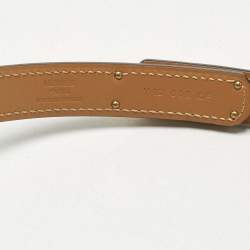 Pre Owned Hermes Etoupe Epsom Leather Gold Finish Kelly 18 Adjustable Belt