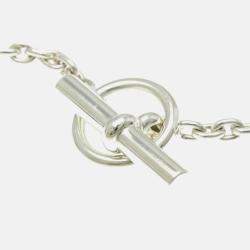 Pre Owned Hermes Chaine D'ancre Silver Pendant Necklace 